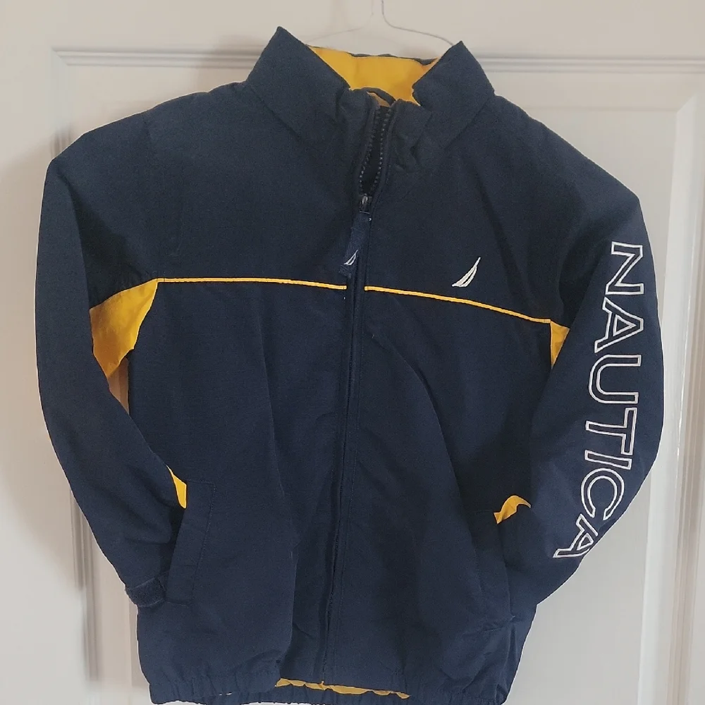 Nautica Kids Navy Jacket with Yellow Accents